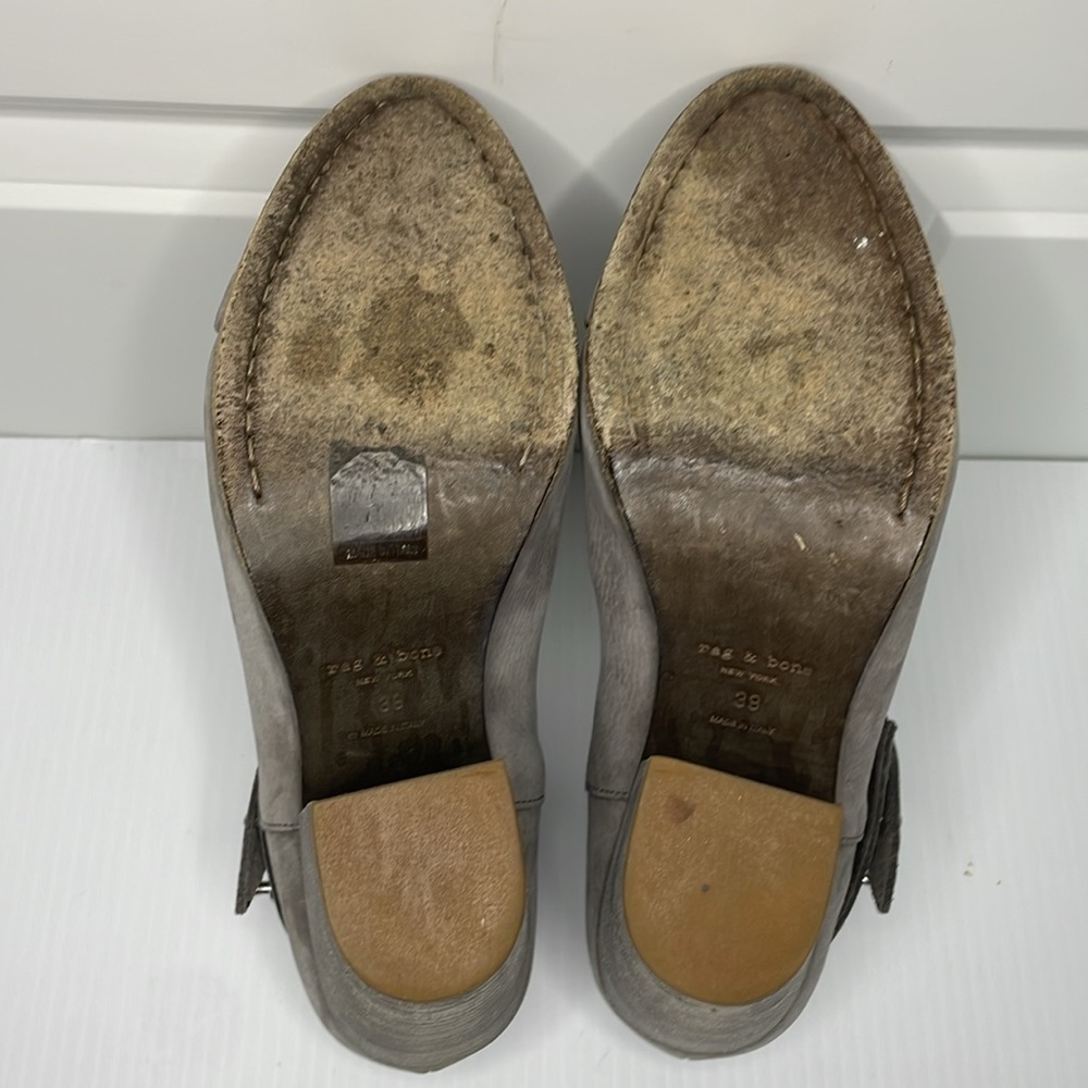 Rag & Bone Boots Ankle Harrow Booties Size 8.5 Grey Suede Heels - Picture 11 of 13